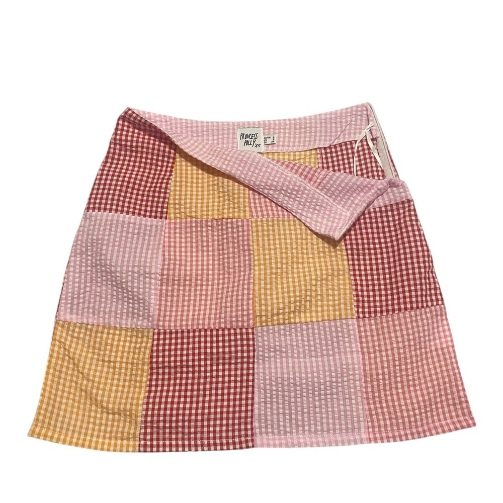 Princess Polly Patchwork Skirt - Pink, Yellow, Red